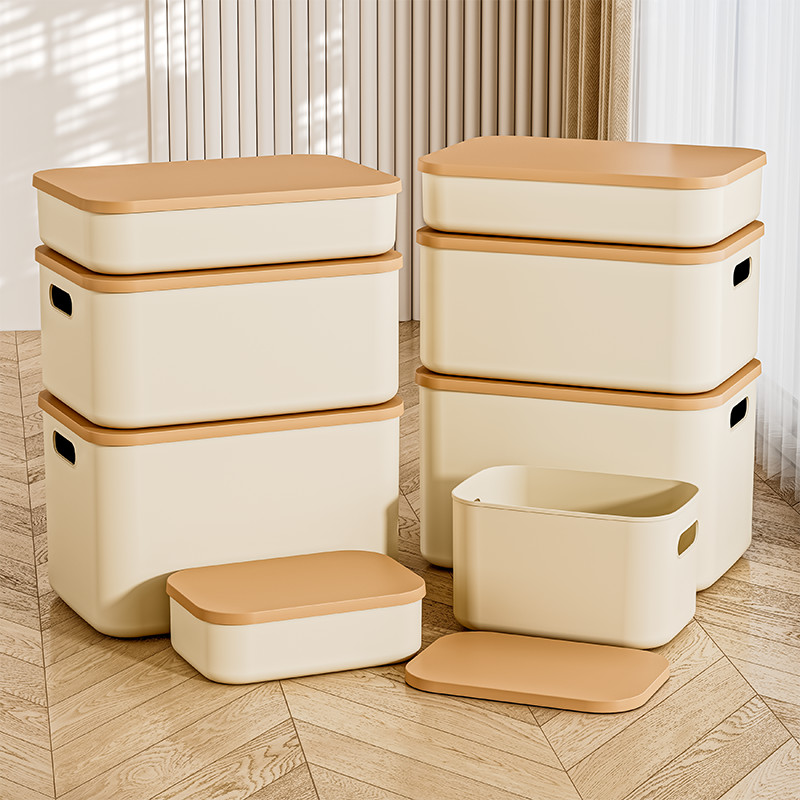 กล่องใส่ของ ลังเก็บของ กล่องเก็บของขนาดใหญ่มีหูหิ้วมีฝาปิดเอนกประสงค์ กันน้ำและกันฝุ่นประหยัดพื้นที่