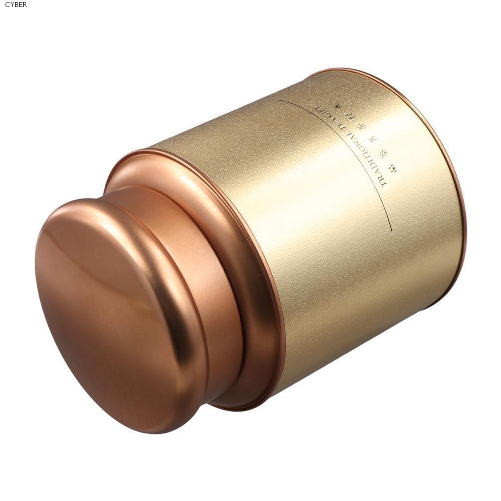 CYBER Tea Box Sealed Round Tea Storage Container Organizer Cans Tea Coffee Candy Gift Box