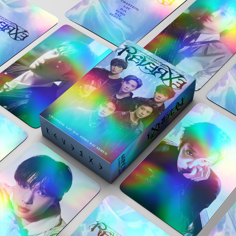 Kpop EXO อัลบั้ม REVERXE เลเซอร์ Lomo Card Photocard โปสการ์ด 60 ชิ้น/กล่อง