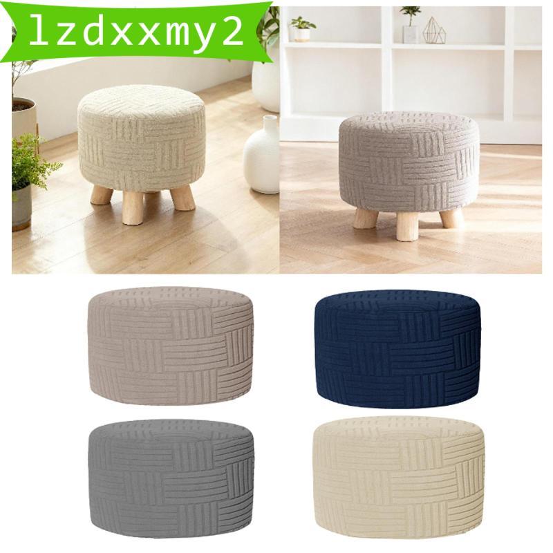 [Lzdxxmy2] Round Ottoman Slipcover Stretch Stool Cover Round Elastic Cover Ottoman Cover Made of Pol