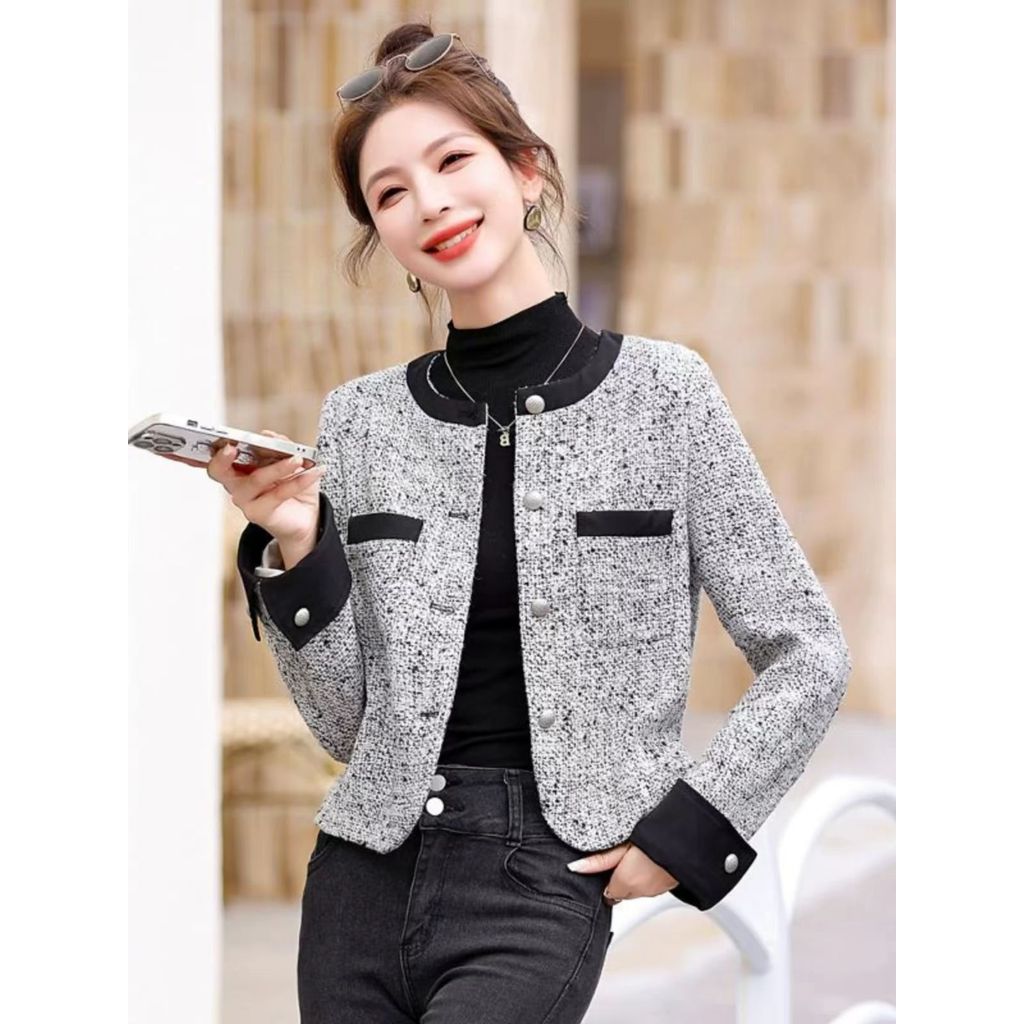 gray blazer ผู้หญิง เบลเซอร์ ชุดทํางานสีเทา จีน เสื้อแฟชั่น เสื้อคลุมแขนยาว สุภาพ สบายๆ คุณหนู