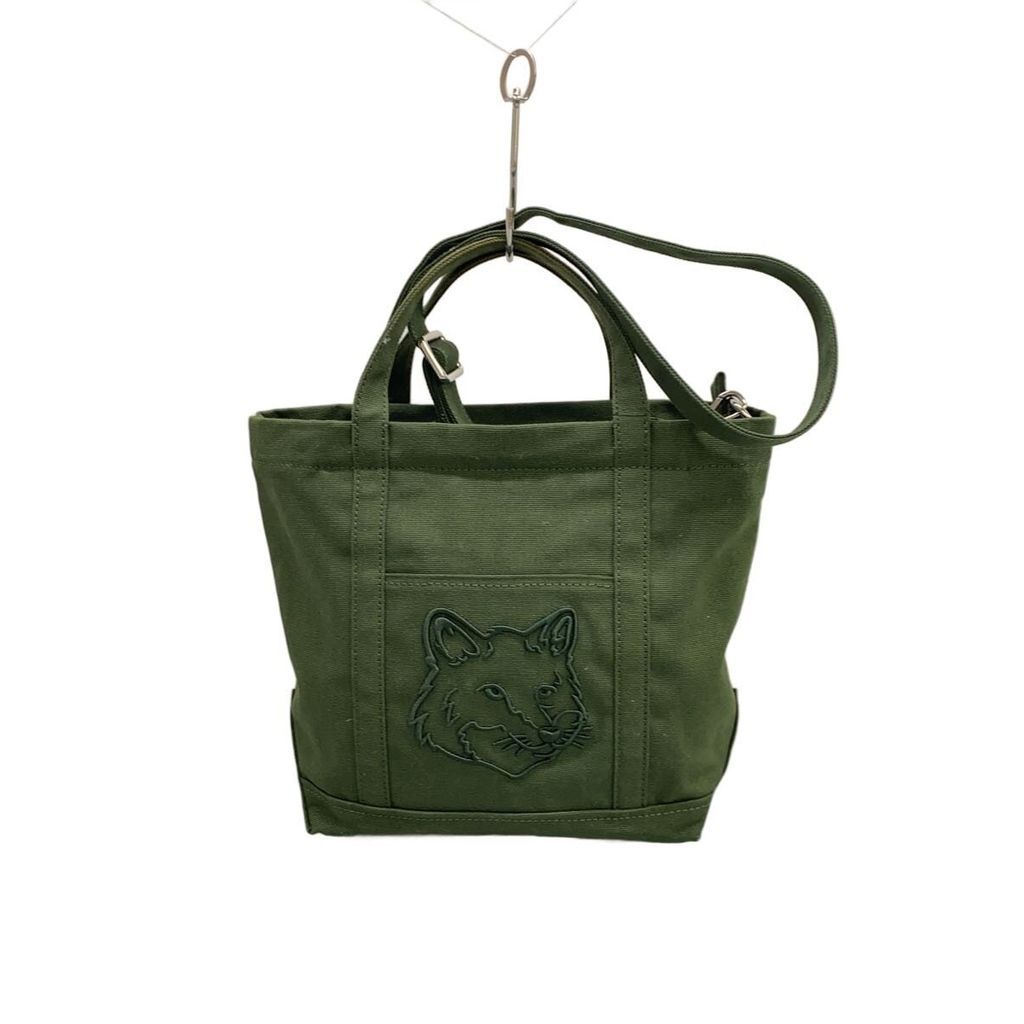 MAISON KITSUNE Tote Bag Purse cotton KHK plain LW05103WW0107 Direct from Japan Secondhand