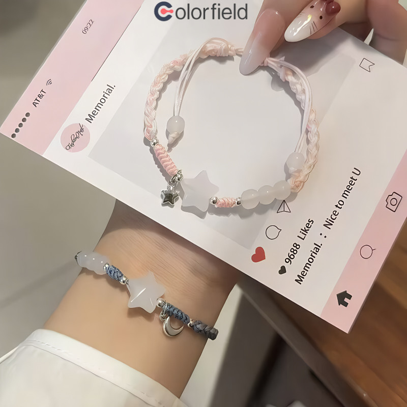 Colorfield สร้อยข้อมือเชือกถักรูปดาว ดีไซน์เรียบง่าย ใช้งานได้หลากหลาย ทันสมัย ​​เหมาะสำหรับคู่รักและเพื่อนสนิท-COD💖