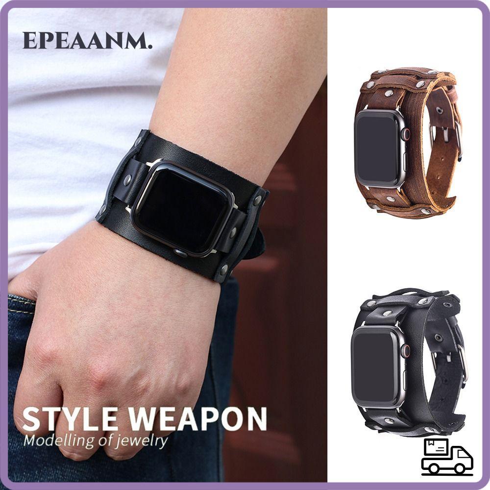 EPEAA Band Strap, Leather Punk Watch Strap, Smartwatch Accessories Watch Band for Watch/