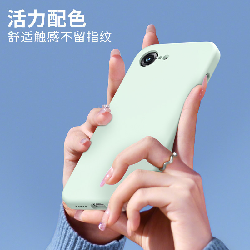 Simple สีทึบซิลิโคนเหลวเหมาะสําหรับ Apple iPhone16e เคสโทรศัพท์ป้องกันกรณีสีดํา e16 รวมทุกอย่าง Shoc