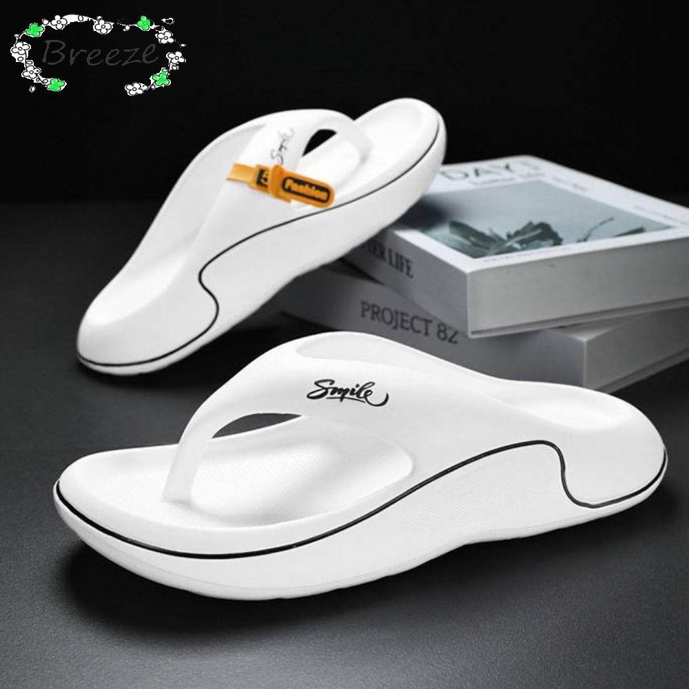 BREEZE Mens , รองเท้าแตะ EVA Soft Sole, Casual Home Beach Flip Flops Men