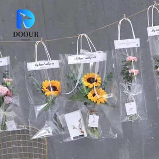 โดร์ 10ชิ้นมือถือช่อถุง,บรรจุภัณฑ์ดอกไม้ใสช่อกุหลาบห่อถุง,ดอ…