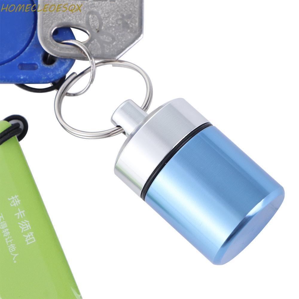 HOMECLEEOESQX Pill Box Case Aluminium Portable Bottle Travel Camping Storage Case