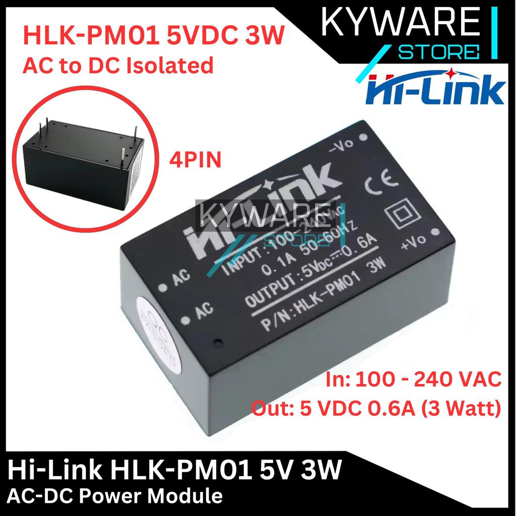 KYWARE HLK-PM01 แหล่งจ่ายไฟโมดูล AC to DC Isolate 5V 0.6A 3W วัตต์ HLK PM01 Hi Link