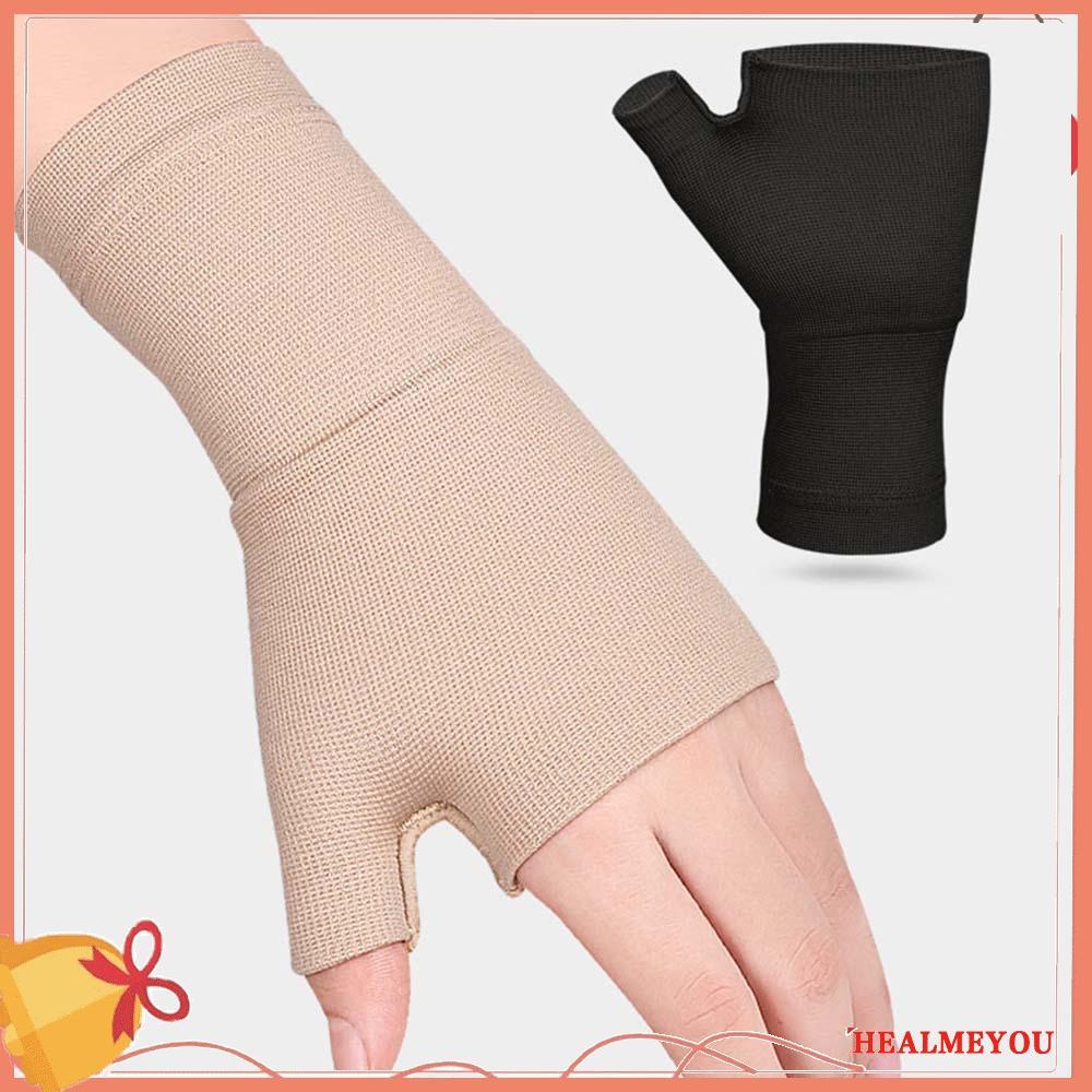 ถุงมือระบายอากาศยืดหยุ่นสำหรับข้อมือ พร้อมสายรัดและผ้าพันแผล เพื่อบีบอัดและเสริมสร้างข้อมือ