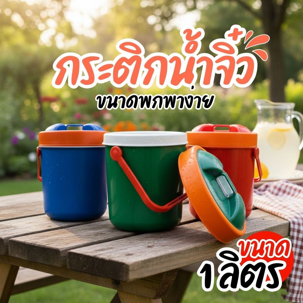 กระติกโอเลี้ยง กระติกน้ำจิ๋ว กระติกน้ำ  กระติกน้ำพกพาง่าย 1 ลิตร พร้อมส่ง🔥