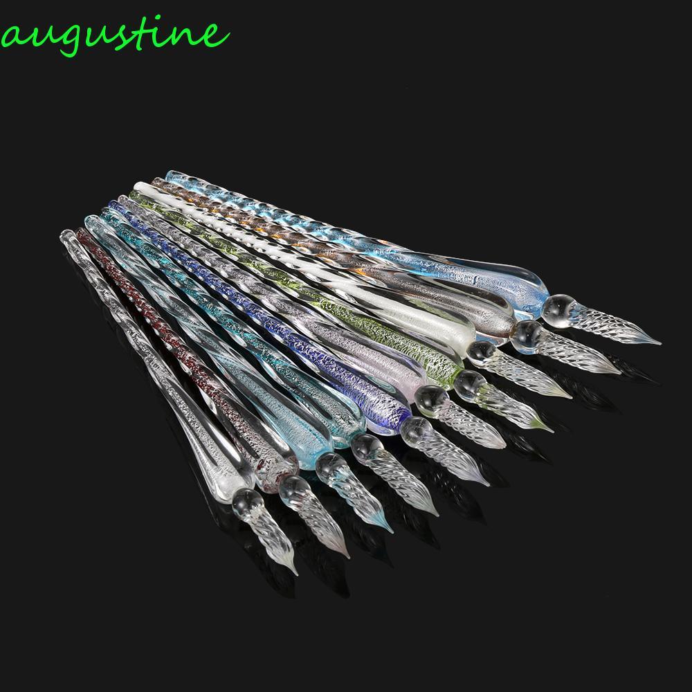 ปากกาหมึกซึม AUGUSTINE ปากกาคริสตัลวินเทจ 0.7 มม. อุปกรณ์การเขียนจิตรกรรมปากกาจุ่มปากกา