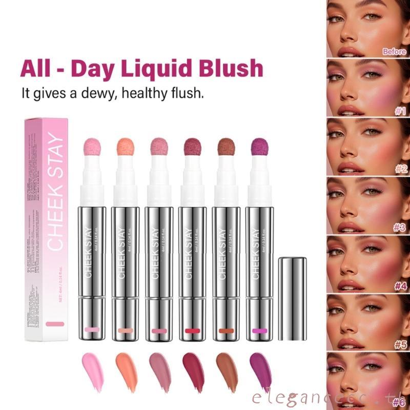 ELEGAN 1Bottle Soft Cream Blush Liquid Blush สําหรับแก้มน้ําหนักเบา Liquid Blush แต่งหน้า