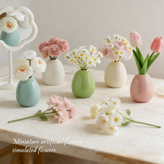 อิน สไตล์แจกันดอกไม้เซรามิกที่มีสีสันมินิตารางแจกันดอกไม้ตกแ…