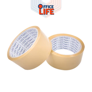 QQ TAPE (คิวคิว เทป) เทปใส เทปขุ่น เทปปิดกล่อง ขนาด 100 หลา หนา 40 / 45 / 47 ไมครอน ( 1 ม้วน )