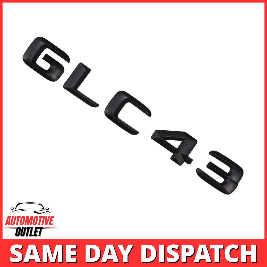 GLC43 LETTERING REAR BOOT LID TRUNK BADGE EMBLEM สําหรับ MERCEDES BENZ, MATT สีดํา