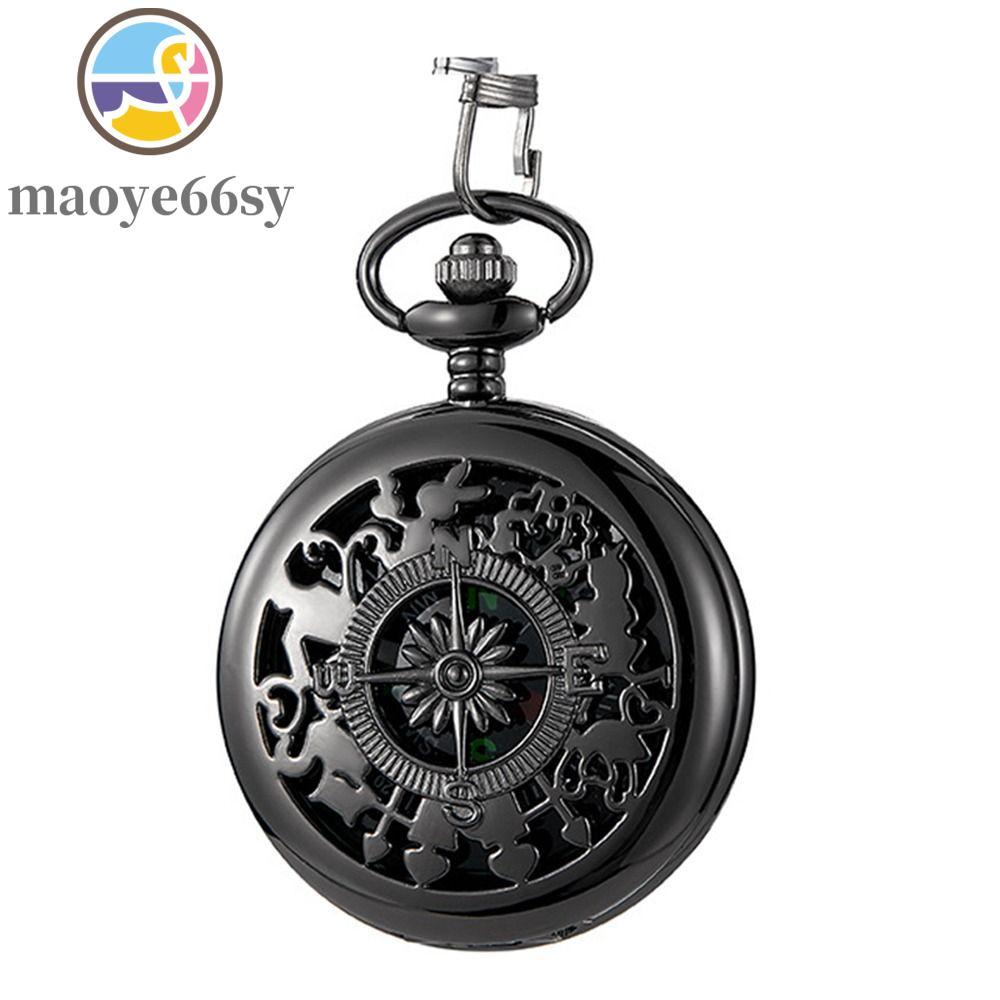 MAOYE66SY Vintage Bronze เข็มทิศ Retro Vintage พร้อมโซ่แขวนเดินป่า Mountaineering การท่องเที่ยวนําทา