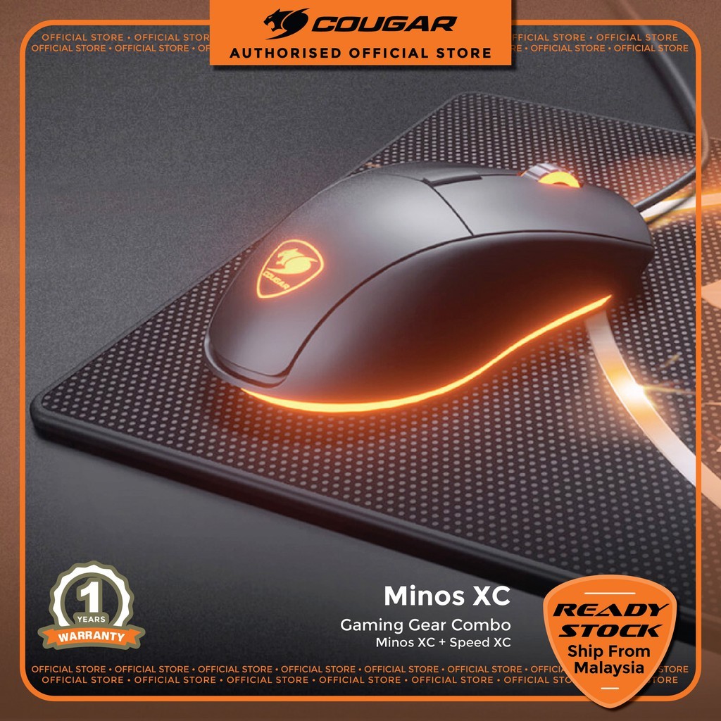 COUGAR Minos XC Gaming Mouse พร้อมแผ่นรองเมาส์ Speed XC Gaming Gear Combo