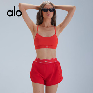 Alo yoga ชุดกีฬากลางแจ้งสตรีเนื้อผ้านุ่มสัมผัสผิวหนัง สายสะพ…