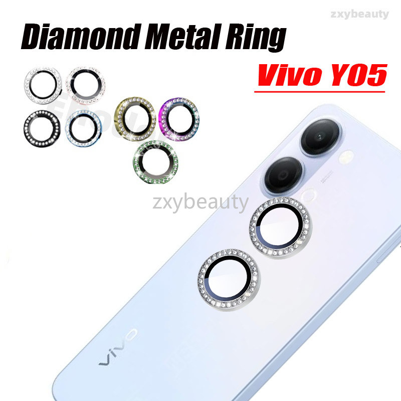 สําหรับ Vivo Y05 5G 4G 2026 เลนส์กล้องเพชรโลหะกระจกป้องกันสําหรับ VivoY05 กลับเลนส์แหวนฝาครอบ