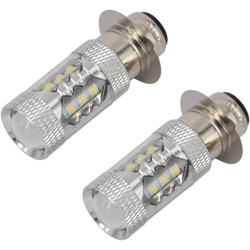 2Pcs Super White LED Bulbs 80W P15D H6M for ATVS YFM350 400 450 660 700 Raptor Blaster 200 350 YFZ 4