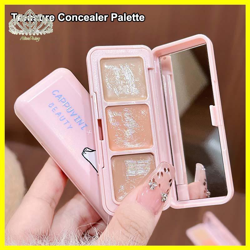 Daisy Cappuvini 3 สี Correcting คอนซีลเลอร์ Strip Palette Hydrating Eye Brightening คอนซีลเลอร์ Cont