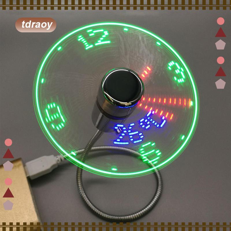 [tdraoy] พัดลมนาฬิกา Led พร้อมพัดลมคอห่านตั้งโต๊ะอุณหภูมิสําหรับอุปกรณ์การเดินทางในฤดูร้อน
