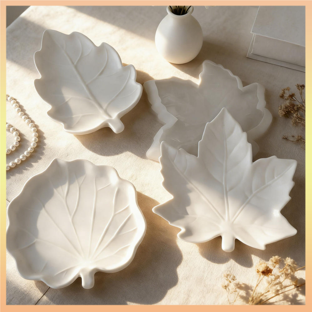 อาหาร-เกรดยิปซั่มถาดแม่พิมพ์Reusable Leaf Shapeแม่พิมพ์ยืดหยุ่นทนทานสําหรับMolding ArtโครงการDiy Craft