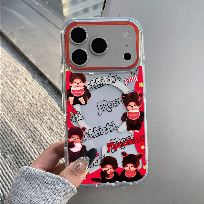 AWIFI แม่เหล็ก เคสใสกันกระแทก เคสสําหรับไอโฟน 16 เคสชาร์ได้ สำหรับ IPhone 11 17 Pro MAX 13 15 14 12 7/8Plus MONCHHICHI