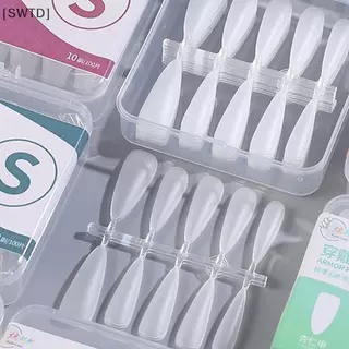 [SWTD] 100 ชิ้นกดบนเล็บเคล็ดลับเต็มปกบางเฉียบเล็บปลอมแพทช์เล็บเจลระบบขยายใสปลอมอุปกรณ์ศิลปะ null