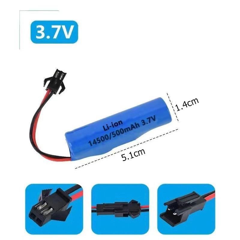 2026 3.7V ความจุ 500mAh/ 7.4V แบตเตอรี่ปืนฉีดน้ำไฟฟ้า ความจุ 800mAh แบตเตอรี่ชาร์จ  ปืนฉีดน้ำ เล่นน้ำสงกรานต์