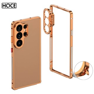 HOCE เคสกรอบโลหะรูกระจายความร้อนสําหรับ Samsung Galaxy S26 S25 S24 S23 ฝาครอบไม่มีบอร์ดเท่านั้น-border