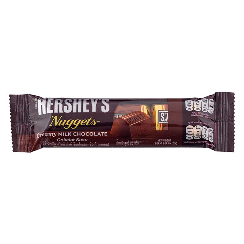 เฮอร์ชี่ส์นักเก็ตช็อกโกแลตนม 28กรัม Hersheys Nuggets Milk Chocolate 28g. [หมายเลขบาร์โค้ด 6942836704