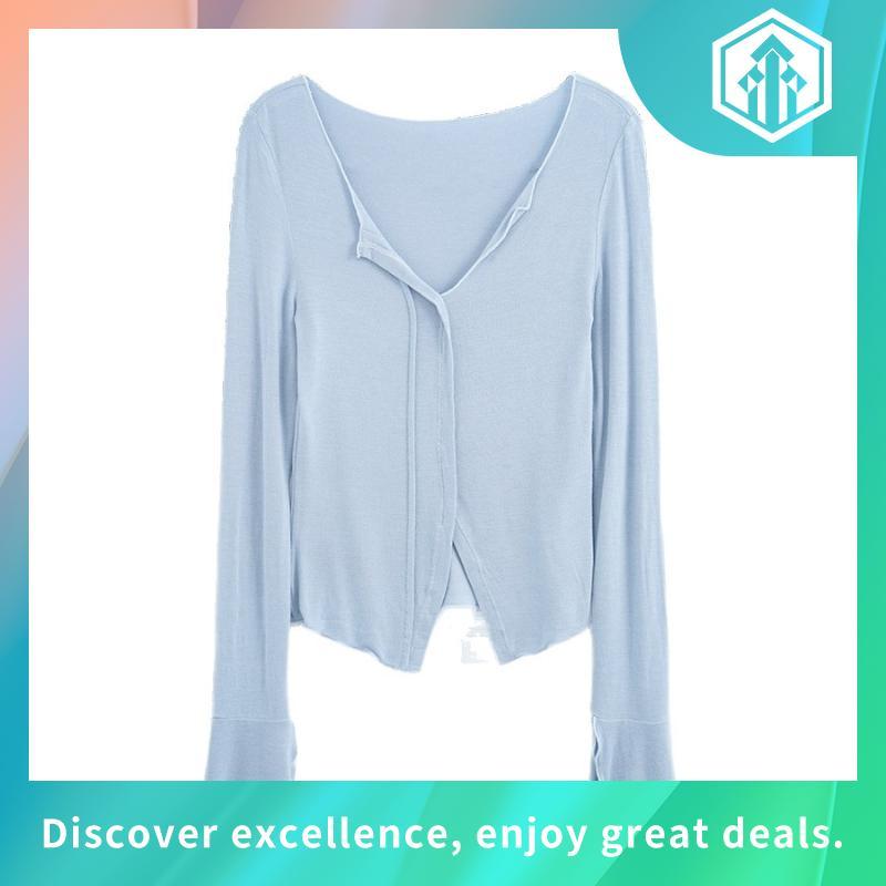 TOPBASIX - Wynn top เสื้อยืดแขนยาว แต่งกระดุม