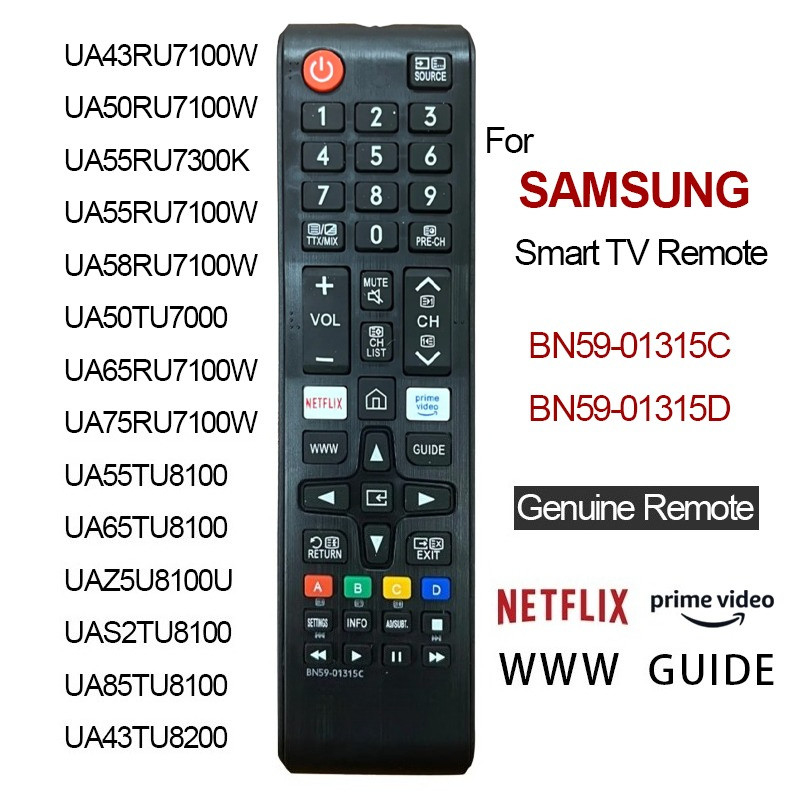 รีโมตคอนโทรลสมาร์ททีวี Samsung 4K BN59-01315C BN59-01315D สําหรับ รีโมท