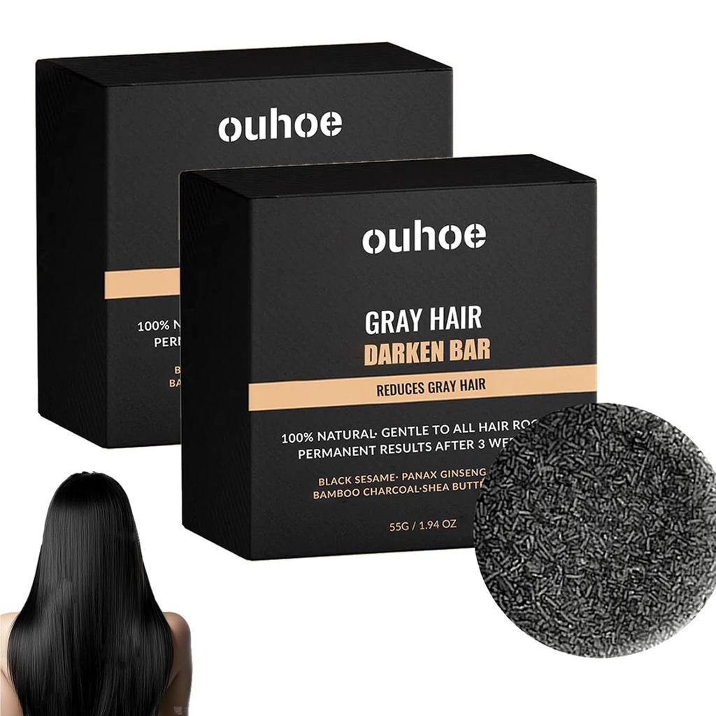 สบู่บาร์ย้อนกลับผมสีเทา,เมลานิน Grey Hair Reverse Bar แชมพูสําหรับผู้หญิงและผู้ชาย, Deep Scalp & Str