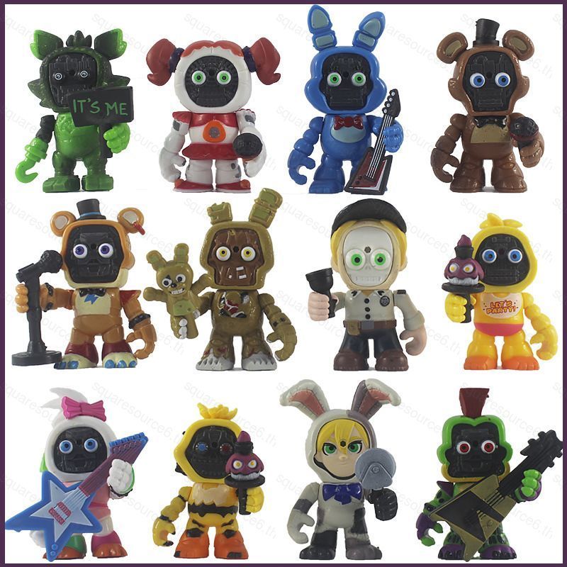 SC 12 ชิ้น FNAF Action Figure 2 เปลี่ยนหน้ากากตุ๊กตาของเล่นสําหรับของขวัญเด็กคอลเลกชันเครื่องประดับ