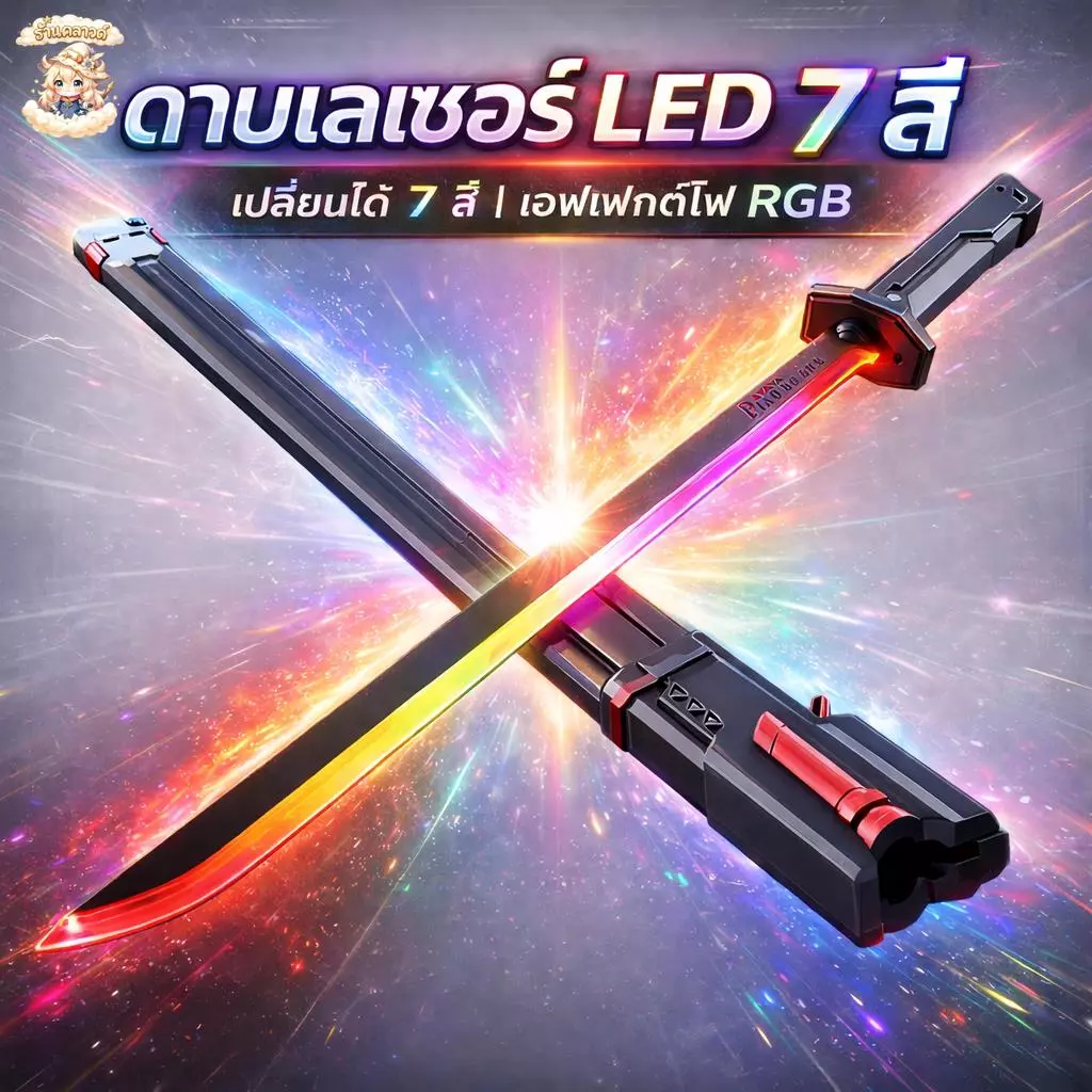 LED 7 สี ของเล่นดาบแสงพร้อมเสียง แสง และเอฟเฟกต์หมอก ดาบแสงจากสตาร์ วอร์ส ของเล่นต่อสู้สุดเท่ ของขวัญสำหรับเด็กผู้ชาย