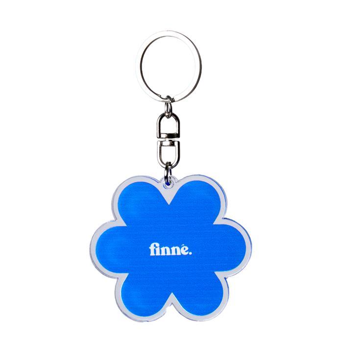 โลโก้ Gantungan Kunci Akrik Finne สีดํา Assoris Bunga