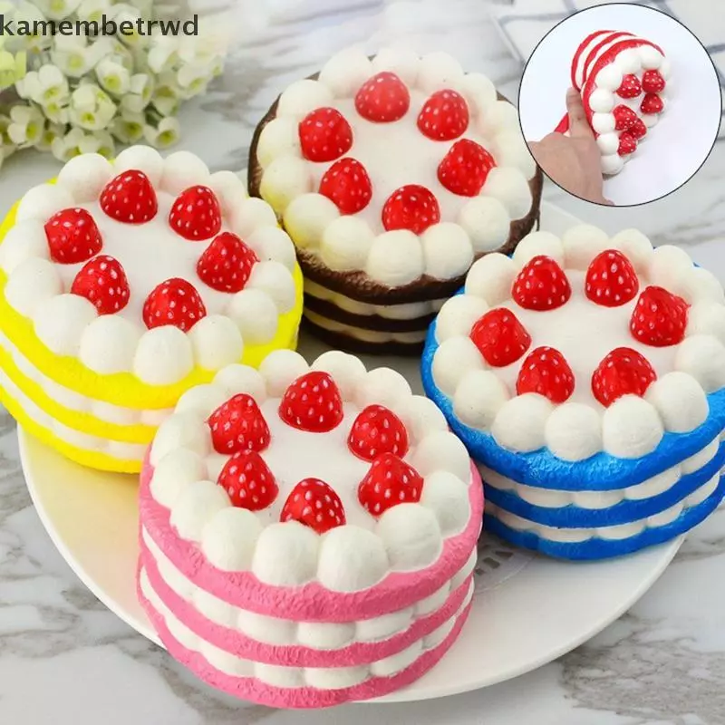ETR Kawaii เค้กช้า Rising ความเครียดบรรเทาบีบของเล่นเด็ก PU Soft Dpression ของเล่นจําลองอาหารเค้กบีบของเล่น N