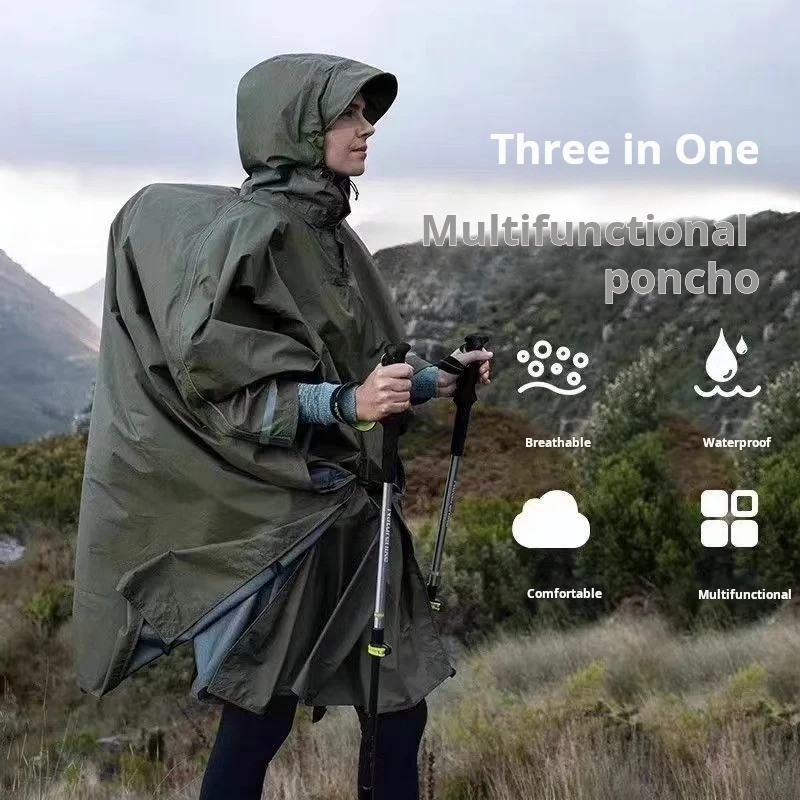 เสื้อปอนโชกันฝนสําหรับผู้ใหญ่พร้อมฮู้ด Poncho Para Lluvia เสื้อกันฝนน้ําหนักเบากันน้ําสําหรับตั้งแคม