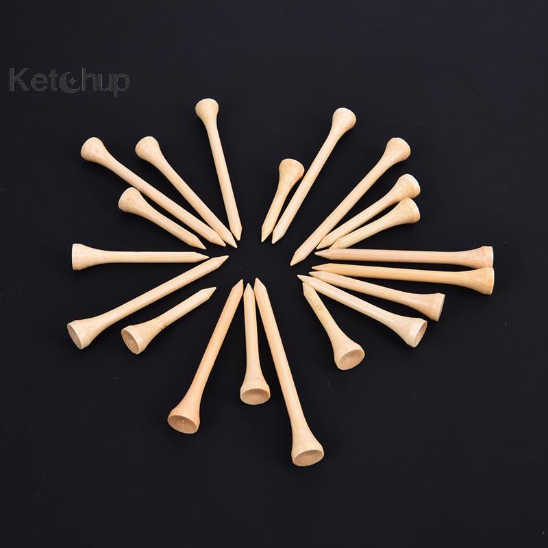 [Ktchup-t] 100 ชิ้น/เซ็ต Tees กอล์ฟไม้ไผ่ Tee Golf Balls Holder 4 ขนาด Stronger กว่าไม้ Tees Nice
