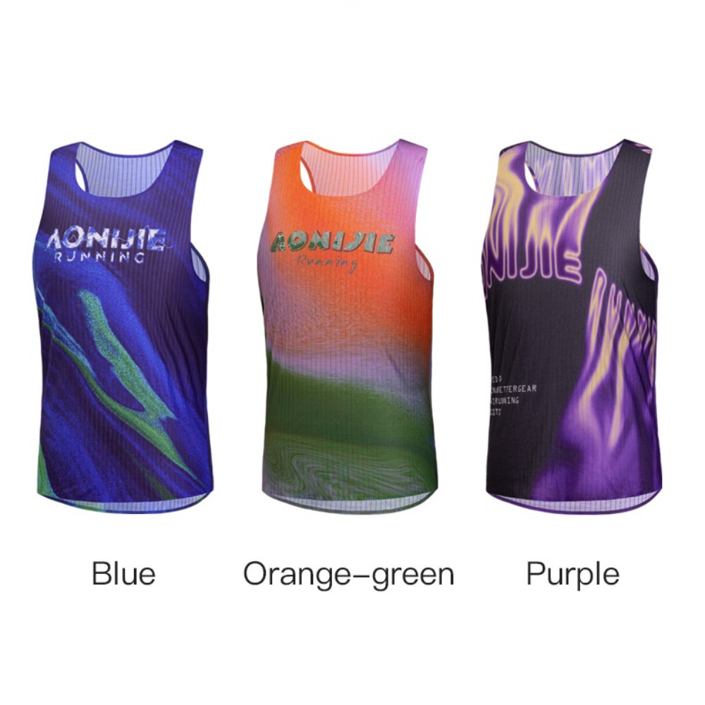 AONIJIE อาโอนิจิ เอฟเอ็ม5264 เสื้อกั๊กวิ่งแห้งเร็วสําหรับผู้ชายเสื้อกล้ามแขนกุดระบายอากาศสําหรับวิ่ง