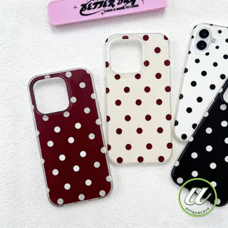 เคสไอโฟน17 13 สำหรับ iPhone 16 15 17 air 12 14 13 Pro Max 15 16 14 Plus 15 14 Pro เคสIMDพื้นขาว ลายจุดฮิตทั่วไป