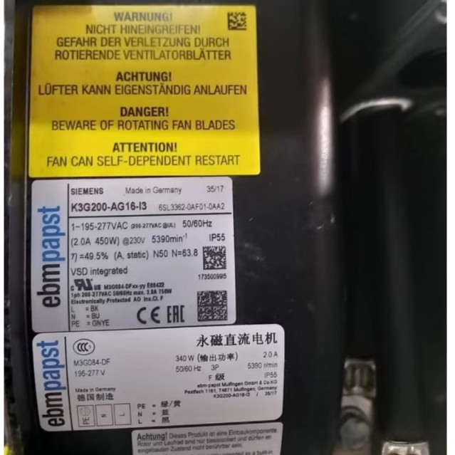 [Radiator] K3G200-AG16-13 1-195-277V 6SL3362-0AF01-0AA2 มอเตอร์ DC แม่เหล็กถาวรนําเข้า