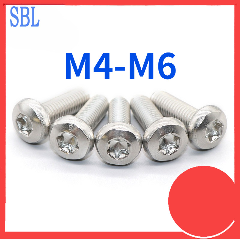 304 สแตนเลสสตีลหัวกลมสกรูหกเหลี่ยมหัวกระทะหกเหลี่ยมสกรูกึ่งรอบถ้วยBolt M4/M5/M6 * L4-150mmSS-HX