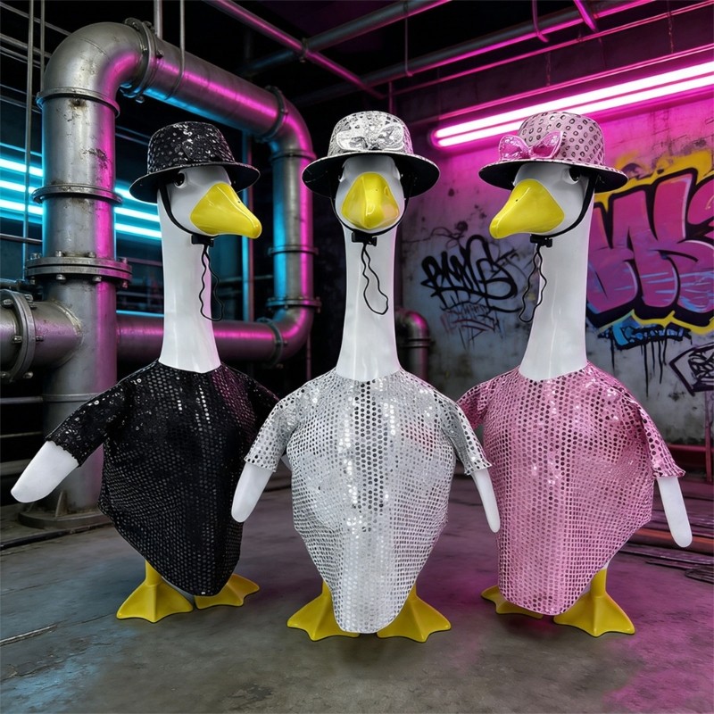 Inste น่ารักโพลีเอสเตอร์ Geese เครื่องแต่งกายที่ไม่ซ้ํากัน Geese ชุด Ensemble สําหรับจอแสดงผลสนามหญ้