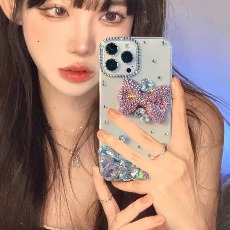 Rich สาวสไตล์ Rhinestone 3D Bow สําหรับ iQOO S30 Pro Mini Z9S Z10 Turbo Z9 Turbo Plus Z9X Z8 Z8X Z7X