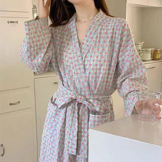 🖤girl🖤ชุดนอนสตรี สไตล์เสื้อคลุมอาบน้ำ แขนยาว ผ้าใส่สบาย รัฟเฟิล ชุดอยู่บ้าน สไตล์หลากหลาย พร้อมส่งจากไทย