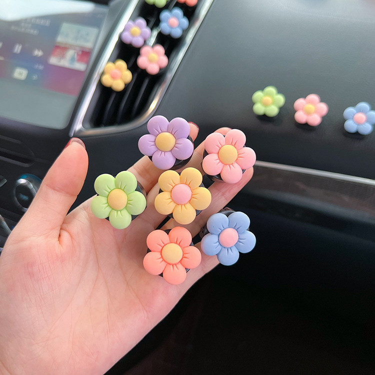Creative ดอกไม้น่ารักรถ Air Vent น้ําหอม Freshener บุคลิกภาพ Auto ภายในตกแต่งน้ําหอมสําหรับผู้หญิง